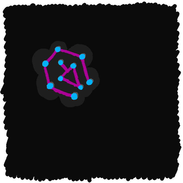 A closeup of CG's birthsign. It's the cloak and dagger, with blue glowy bits at the critical points throughout.