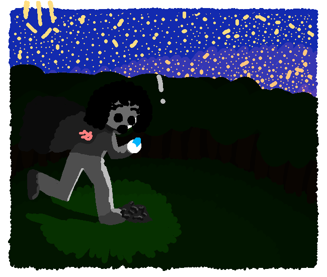 In her run, Reese notices a rock right beneath her foot.