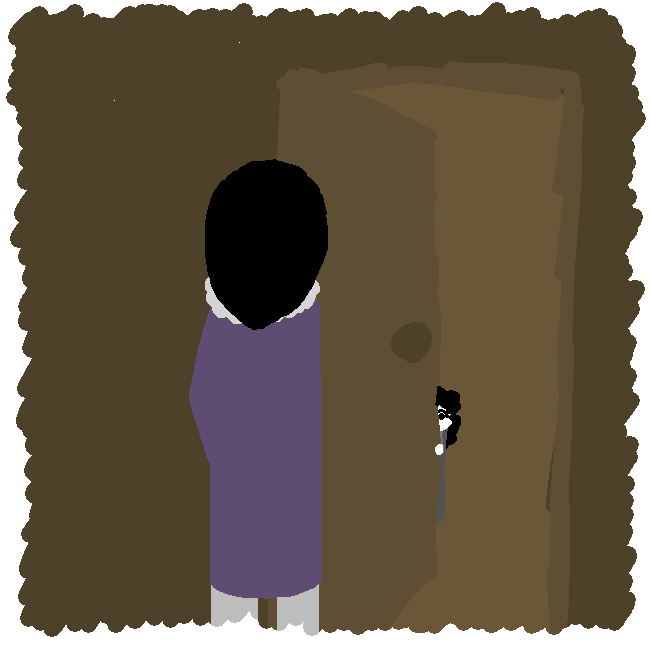 Kennari entering Stella's house.