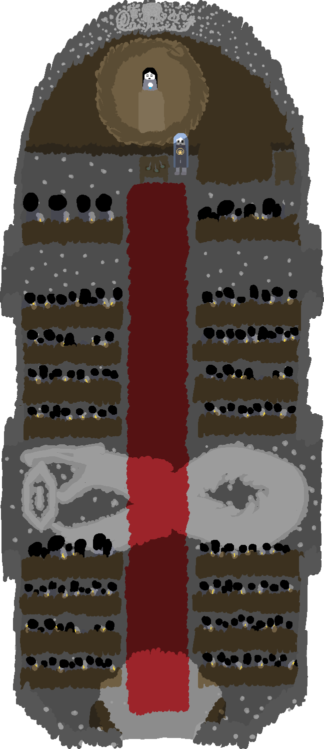Inalia and Keta stand before the tavern's great hearth. It sits in the corner of a back room, creating heat to warm the building and cooking stew to be served. The two girls stir and spice the stew, Inalia following after Keta's lead.
