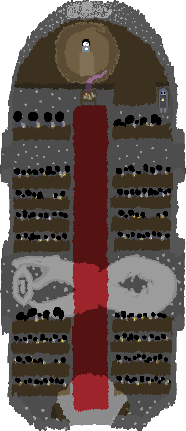 Inalia and Keta stand before the tavern's great hearth. It sits in the corner of a back room, creating heat to warm the building and cooking stew to be served. The two girls stir and spice the stew, Inalia following after Keta's lead.