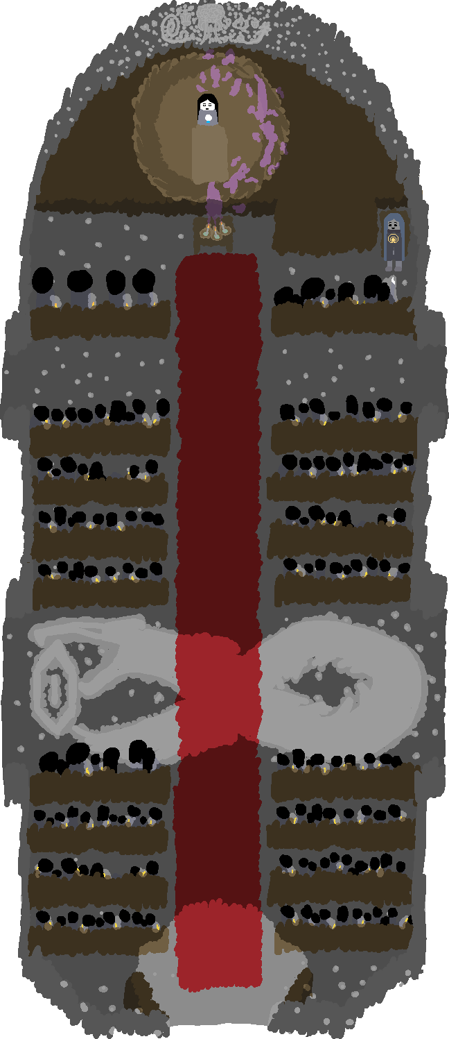 Inalia and Keta stand before the tavern's great hearth. It sits in the corner of a back room, creating heat to warm the building and cooking stew to be served. The two girls stir and spice the stew, Inalia following after Keta's lead.