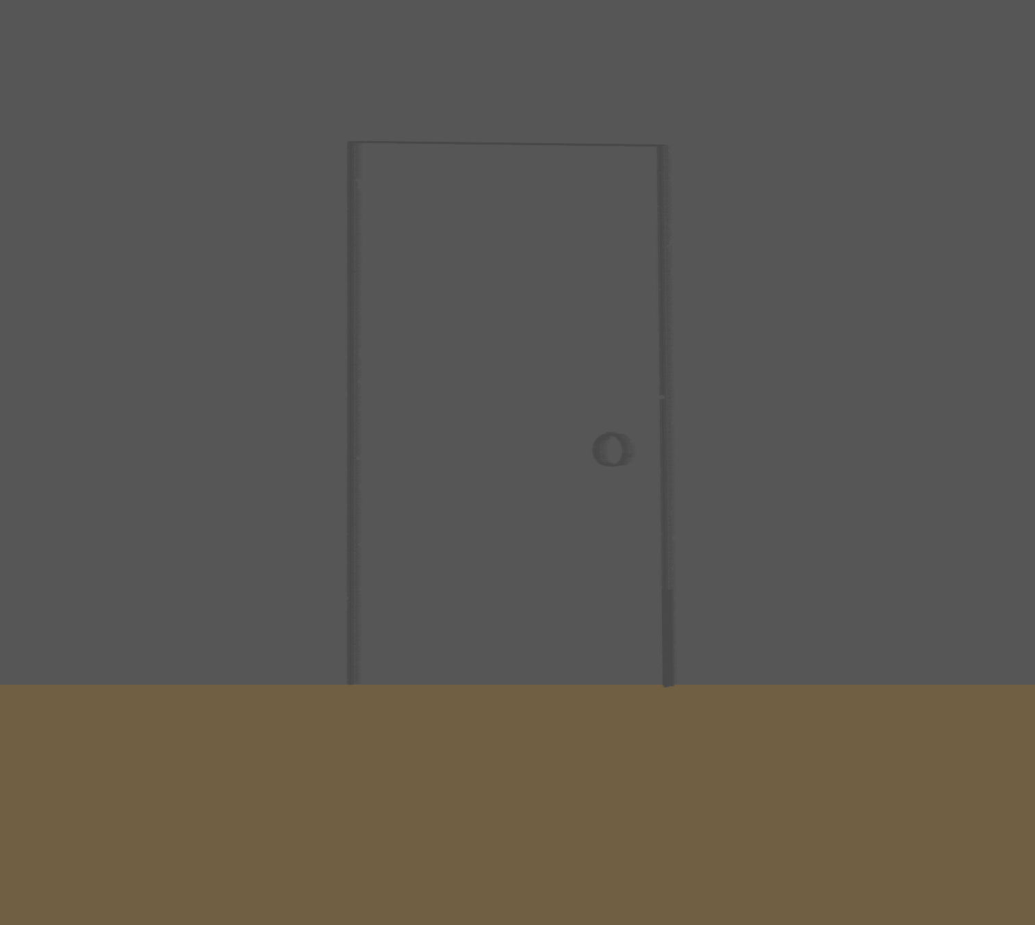 The door closed, the room empty.